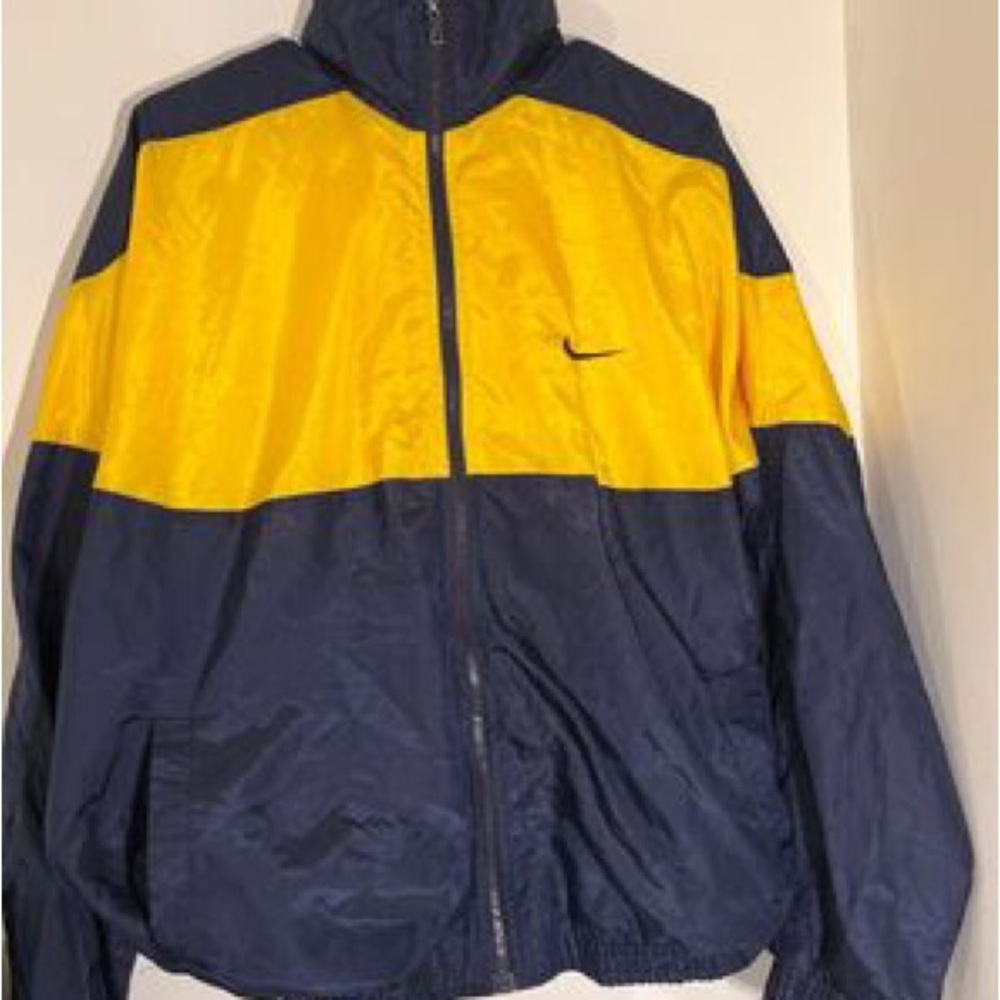 Nike Yellow and Blue Windbreaker Jacket